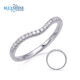 14 Karat White Gold Ring With Diamonds- sz6.5